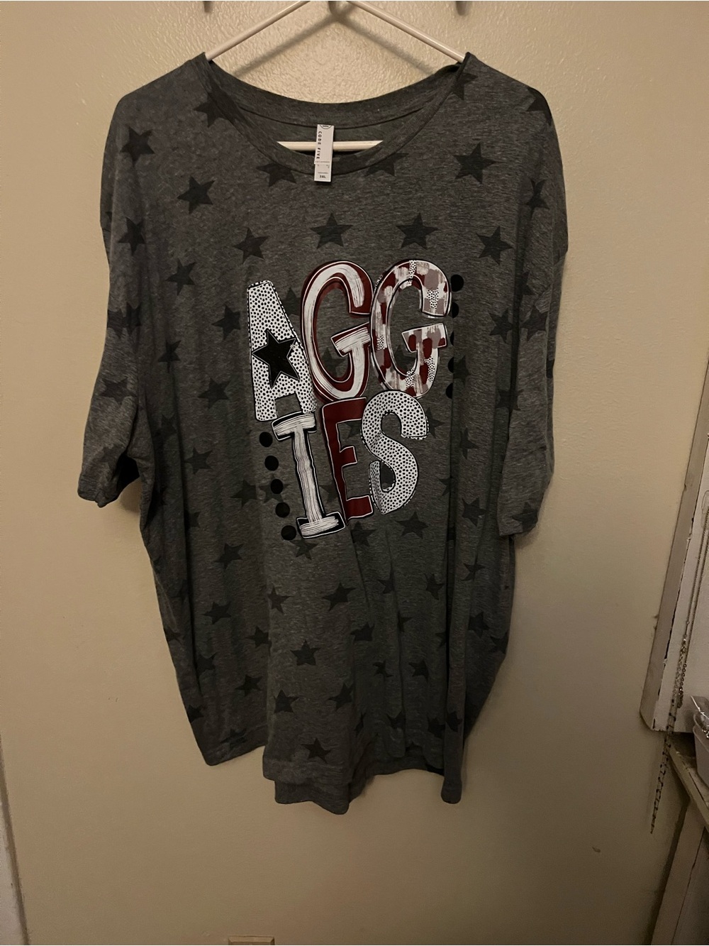 Women's Custom Texas A&M Aggies Gray Star Graphic Tee